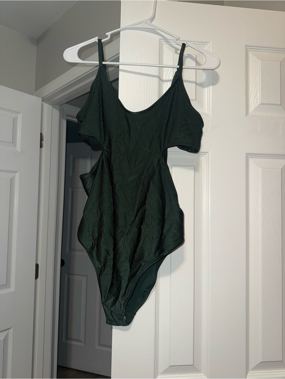 aerie Forest Green Ribbed One-Piece Swimsuit